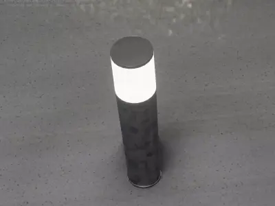 Galvanized Light-Column -18- Street-Light 9 Low-poly 3D model