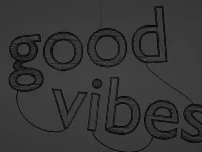 Good Vibes Neon Sign 3D model
