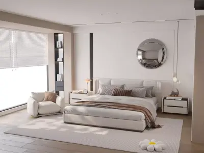 Soft Minimal Modern Bedroom 3D model