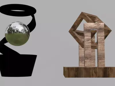 A Pair of Kinetic Desk Toys Free low-poly 3D model