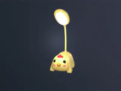 Chicken Desk Lamp Cute Low-poly 3D model