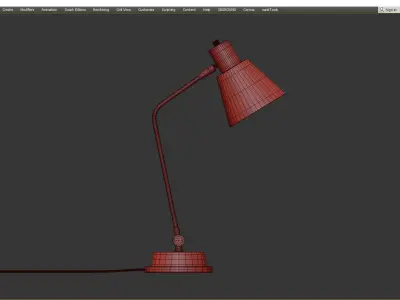  CYLINDER USB TASK TABLE LAMP Low-poly 3D model