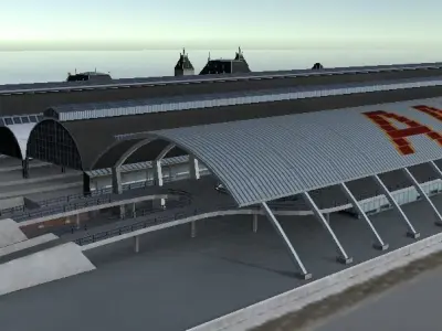 Amsterdam Cetraal station low-poly 3d model 3D model