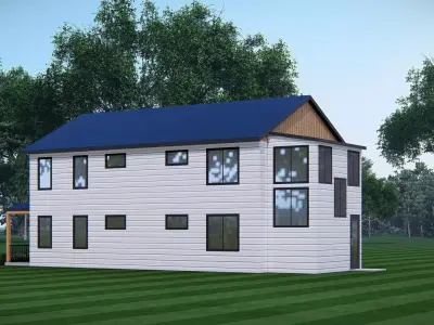 3D Model of Modern American House Exterior 3D model