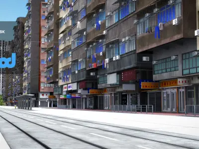 HK Street 0001 3D model