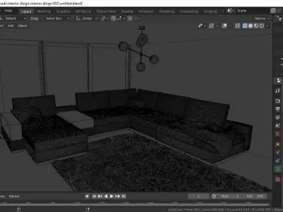 Cozy Interior Set Free 3D model