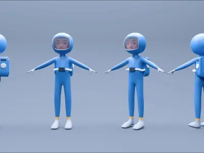 Astronaut 3D  Low-poly 3D model