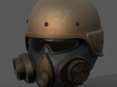 Helmet scifi military combat human fantasy cyborg  Low-poly 3D model