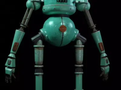 3D Metal Machine Robot -  HighPoly Low-poly 3D model