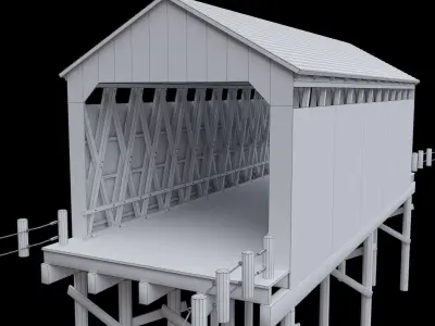 Wood bridge 2 Low-poly 3D model