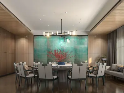 The restaurant is a private room for 12 people 3D model