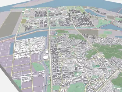 Cityscape Songdo South Korea 3D model