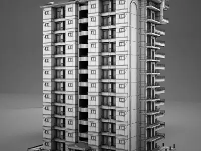 3D model BIG Tropical Latin Mexican Beach Tower Hotel Hacienda 3D model