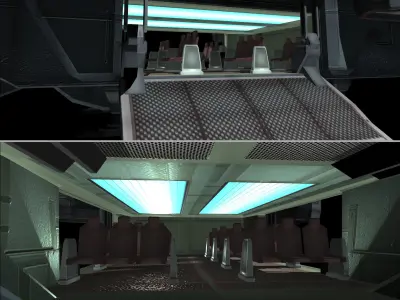 Transport Shuttle Low-poly 3D model