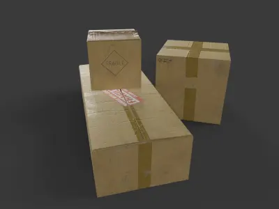 Carboard Box Low-poly 3D model