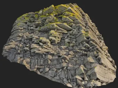 3d scanned rock cliff R 3D model