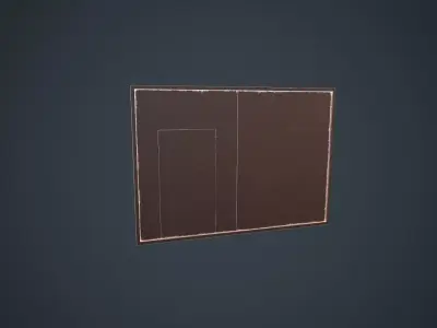 Old Painted Iron Gates Low-poly 3D model