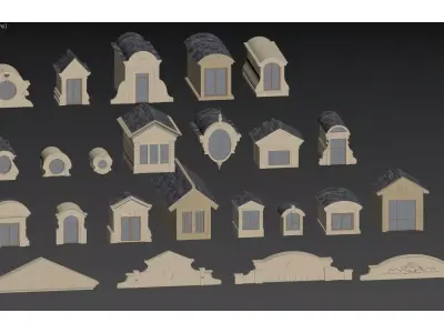 European-style window casing 3D model