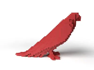 Parrot Minecraft Voxel Low-poly 3D model