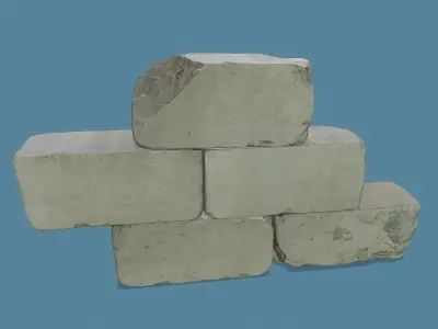 3D Scan Old Silicate Bricks Pack - Props Low-poly 3D model