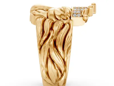 Lion Ring Light Weight 3d file  3D print model