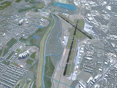 Chattanooga Airport 10km Low-poly 3D model