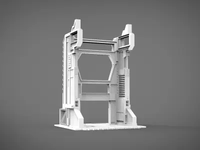 sci-fi robot station 3D print model