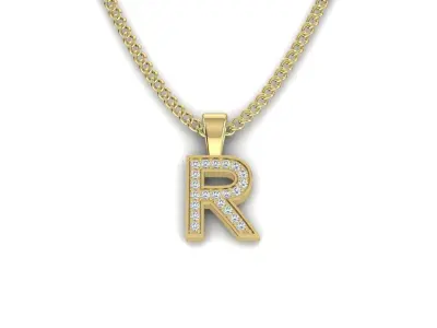 Pendant R letter 3D print model