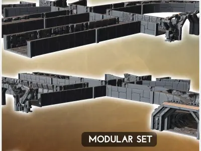 Large assembly of various modular components for constructing ad 3D print model