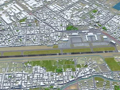 Kaohsiung Airport 10km Low-poly 3D model