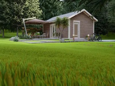 House - Exterior-Interior Scene 3D model 3D model