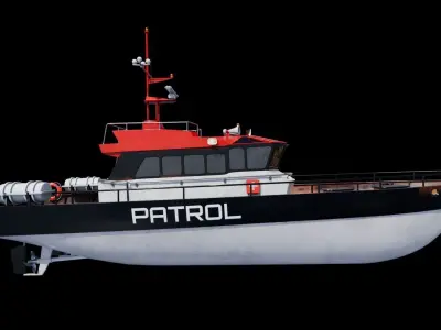 Ship patrol boat 3D model