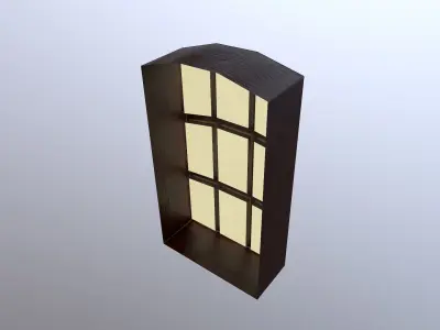 Low Poly Window door with windows Free low-poly 3D model