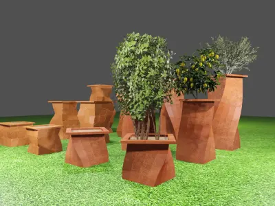Terra cotta  pot design 2 Low-poly 3D model