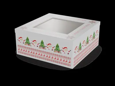 Gift Packaging Gift Box with Window Low-poly 3D model