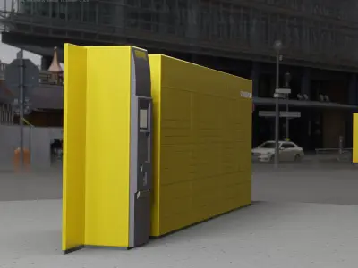 Packstation Object -7- Huge Packstation with Touchpad Interface Low-poly 3D model