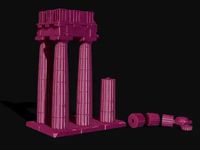 Partenon columns - Scenery for wargames - Diormas - Railway 3D print model
