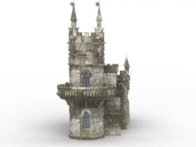 Medieval Knights Castle Low-poly 3D model
