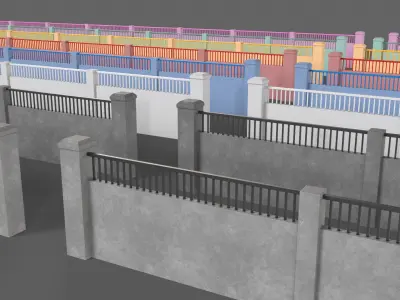 PBR Concrete Wall 6 Low-poly 3D model