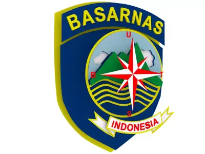 Basarnas 3D Logo Compass Low-poly 3D model