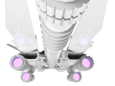 Fighter Spaceship Sci-Fi Game Model 3D 3D model