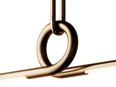 Beau Loop Brass Linear Pendant Light 3D model purchase
