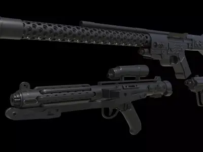 Star Wars multipe blasters mandolorian  3D model