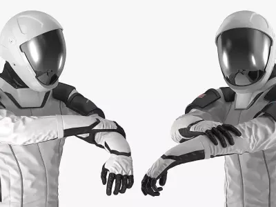 Futuristic Space Suit Rigged for Cinema 4D 3D model