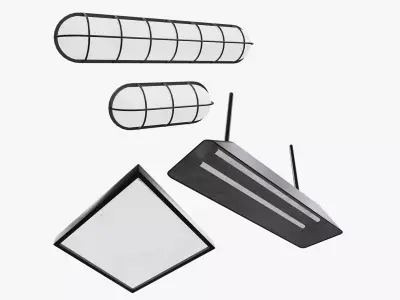 Celing Lamp Set Low-poly 3D model