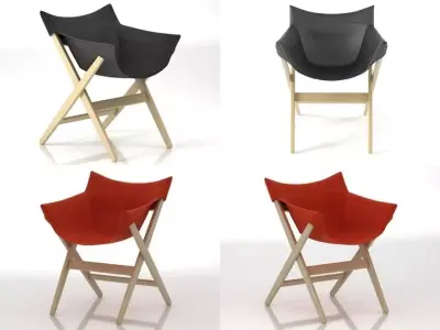 Fionda four folding chairs 3D model