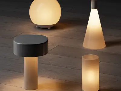IKEA SOLVINDEN LED table lamps set 3D model