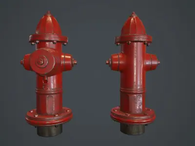 Fire Hydrant PBR Game Ready Low-poly 3D model