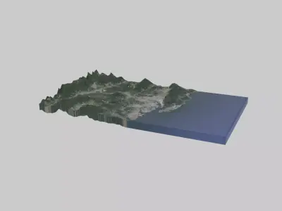 Ulsan City Low-poly 3D model