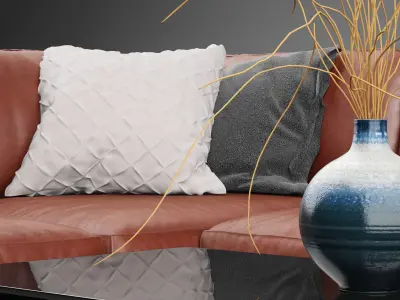 PERUNA LEATHER MODULAR SECTIONAL SOFA  3D model